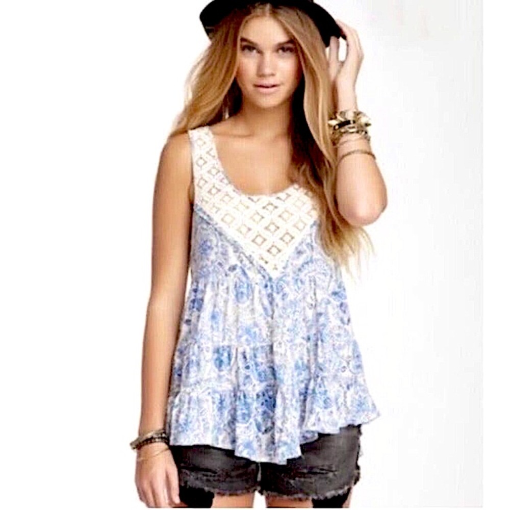 FP Lace Paisley Sleeveless Blouse! - Picture 1 of 7